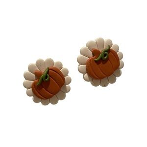 NWOT Handmade Polymer Clay Pumpkin Post Earrings Fall Earrings Pumpkin Earrings